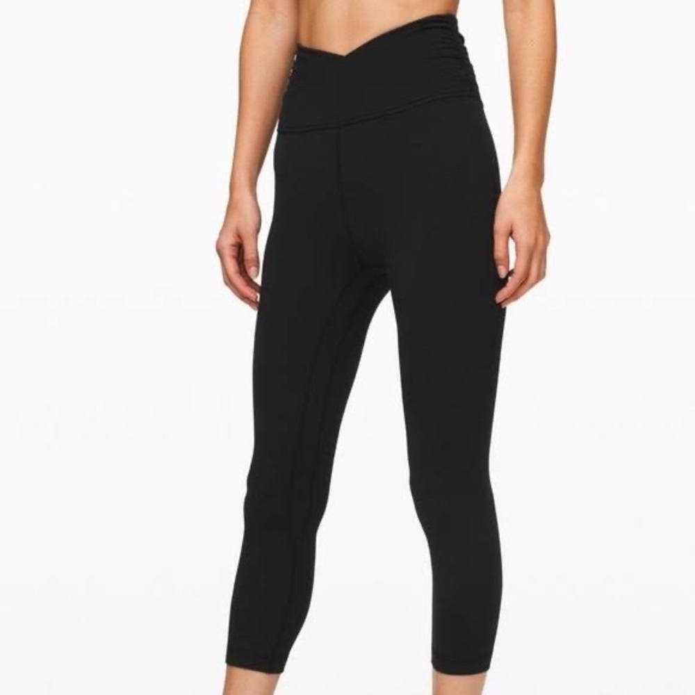 Lululemon black Align Leggings with Cross Front Detail